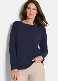 Jersey-Shirt in Krepp-Optik