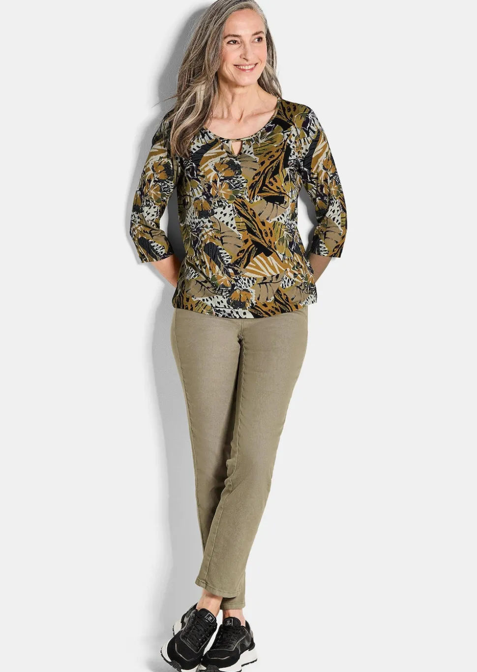 Jersey-Shirt mit Animal Print