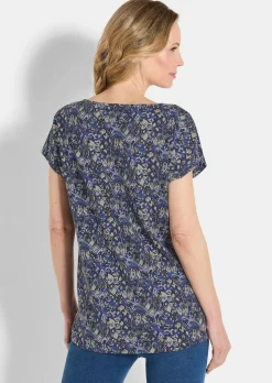 Jersey-Shirt mit überschnittenen Schultern