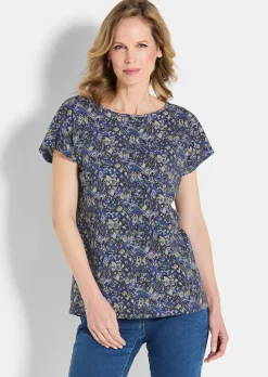 Jersey-Shirt mit überschnittenen Schultern