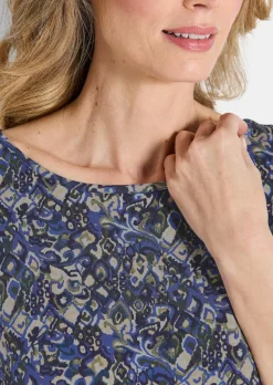 Jersey-Shirt mit überschnittenen Schultern