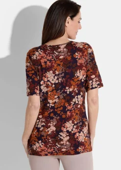 Jersey-Shirt mit Blättermuster