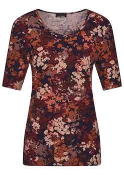 Jersey-Shirt mit Blättermuster