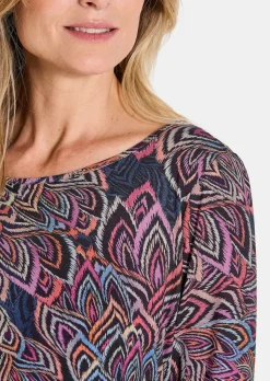 Jersey-Shirt mit Blätterprint