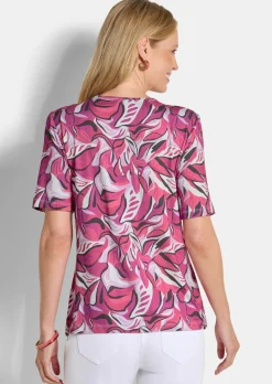 Jersey-Shirt mit Blätterprint