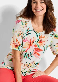 Jersey-Shirt mit Blumen