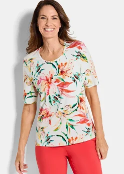 Jersey-Shirt mit Blumen