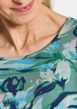 Jersey-Shirt mit Blumenmuster