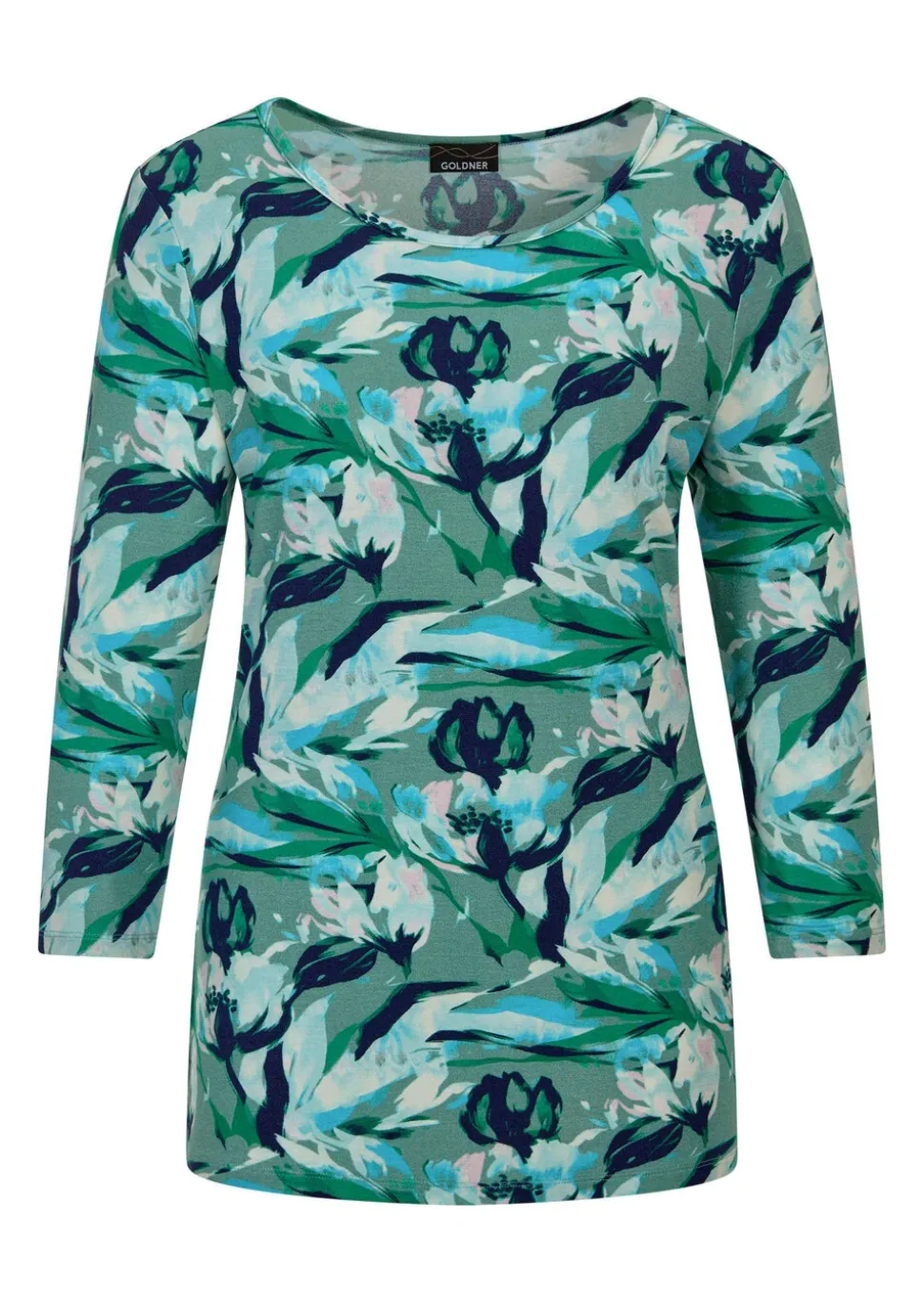 Jersey-Shirt mit Blumenmuster