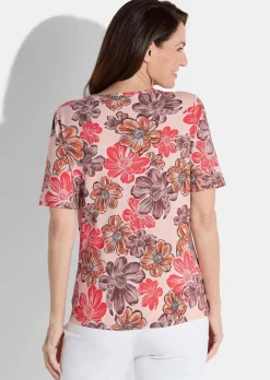 Jersey-Shirt mit Blumenmuster