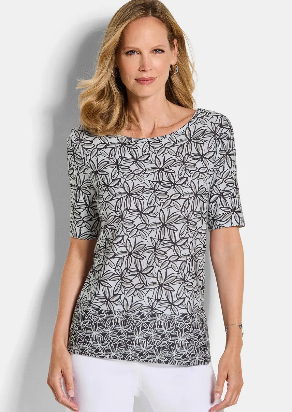 Jersey-Shirt mit Blumenprint