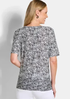 Jersey-Shirt mit Blumenprint