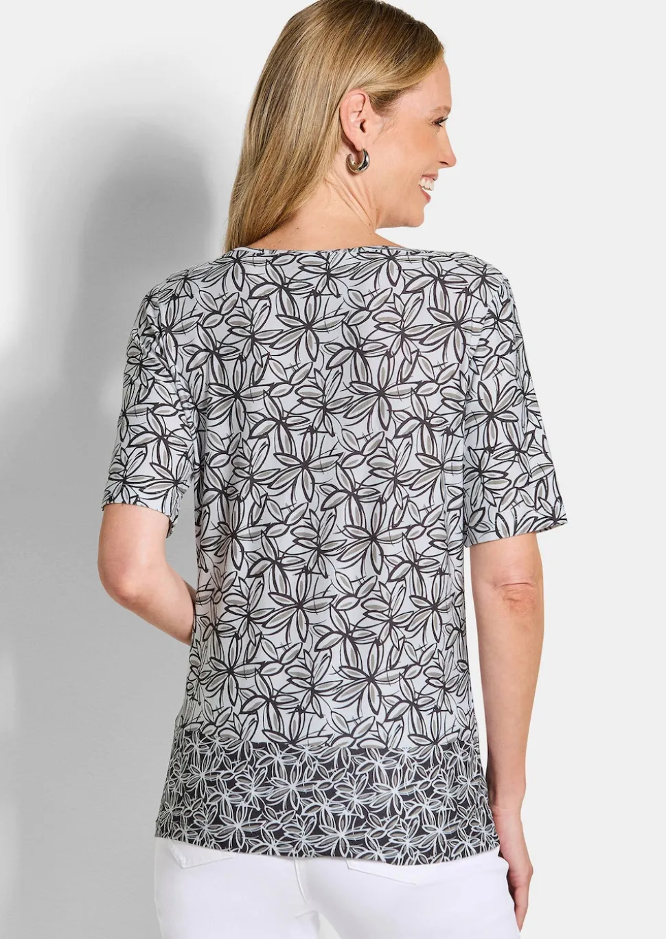 Jersey-Shirt mit Blumenprint