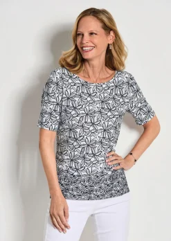 Jersey-Shirt mit Blumenprint