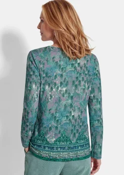Jersey-Shirt mit Bordüre am Saum
