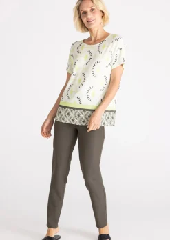 Jersey-Shirt mit breitem Rundhalsausschnitt