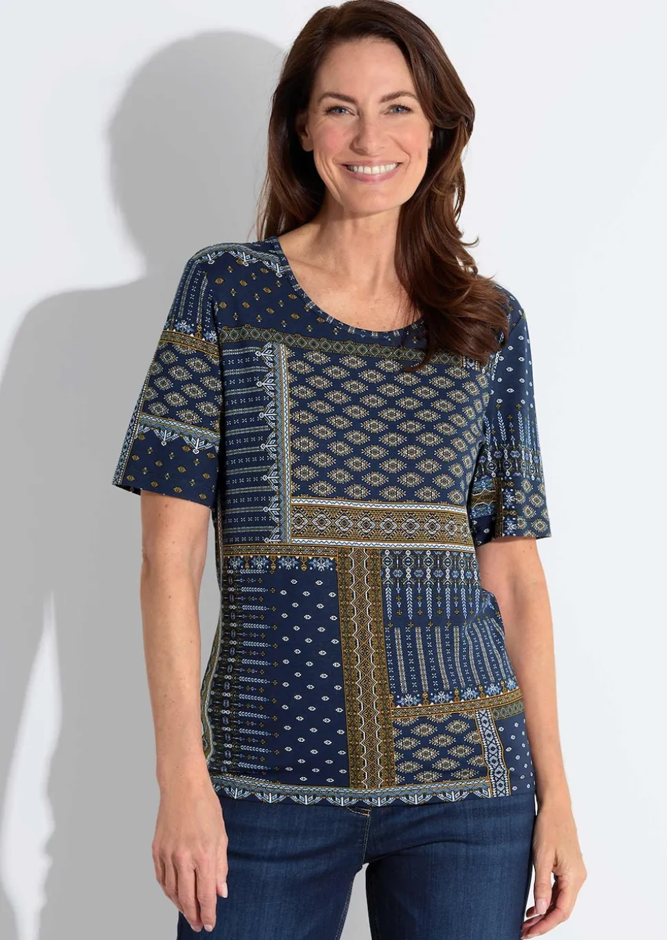 Jersey-Shirt mit edlem Druck