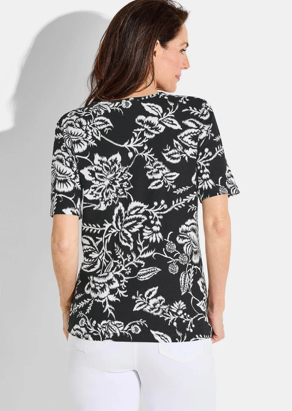 Jersey-Shirt mit floralem Print