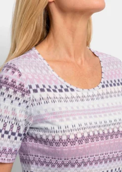 Jersey-Shirt mit geometrischem All-over-Print