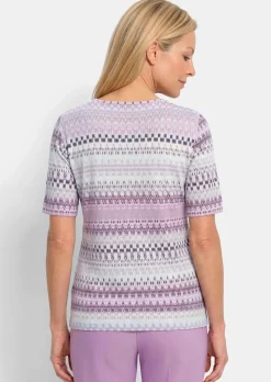 Jersey-Shirt mit geometrischem All-over-Print