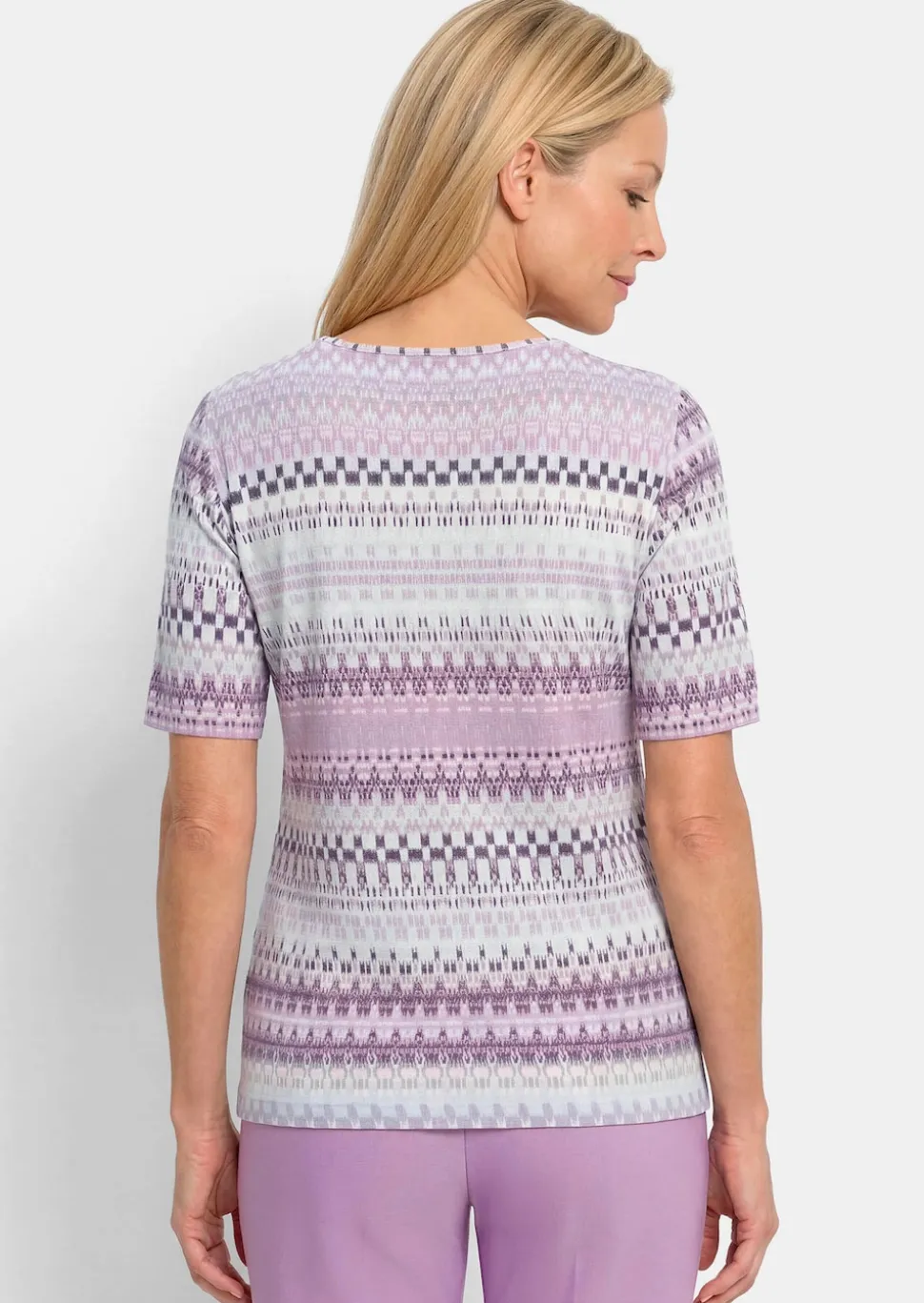 Jersey-Shirt mit geometrischem All-over-Print
