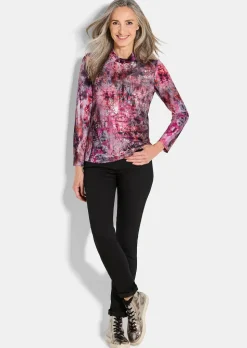 Jersey-Shirt mit Glanzdetails