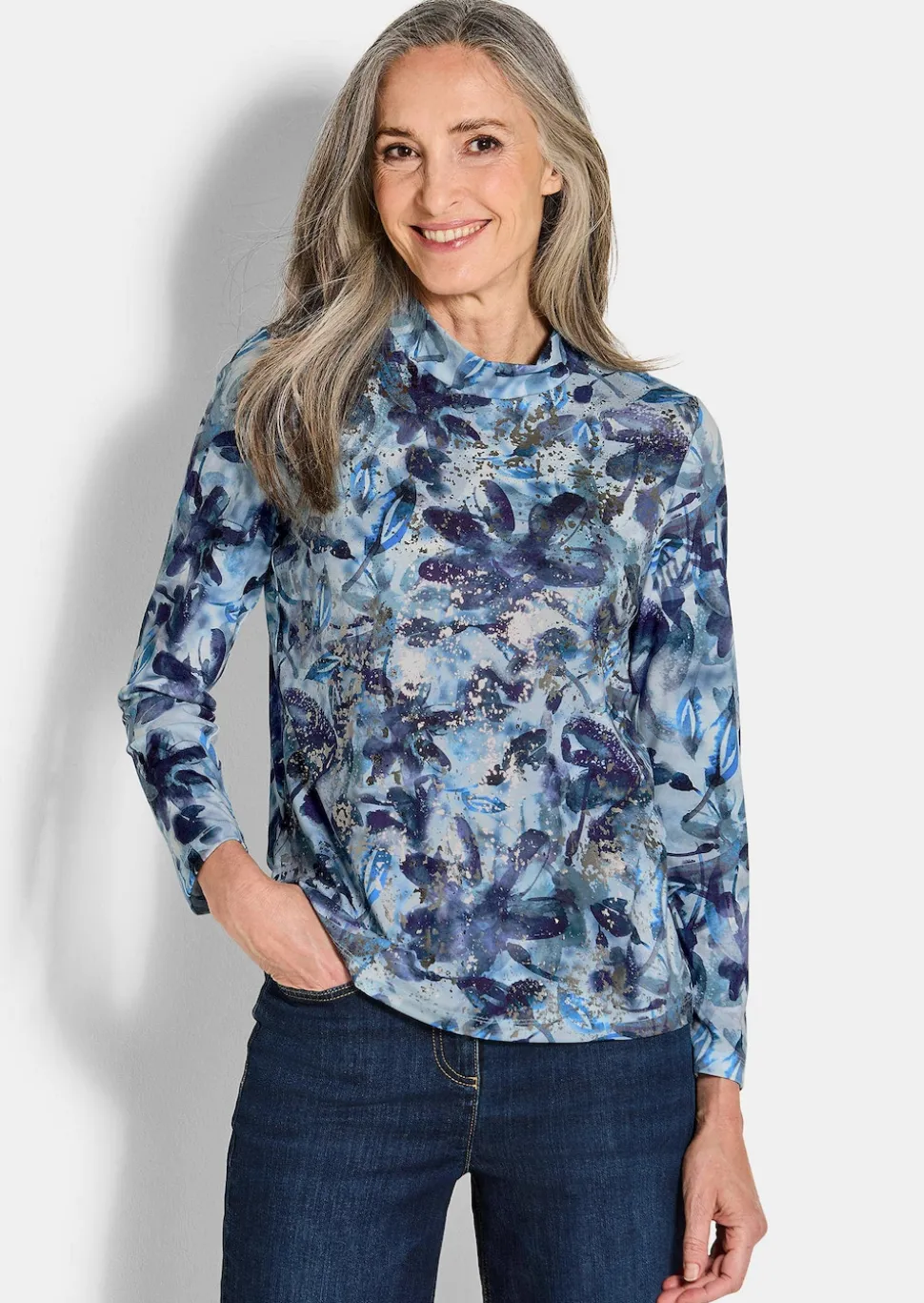 Jersey-Shirt mit Glanzdetails
