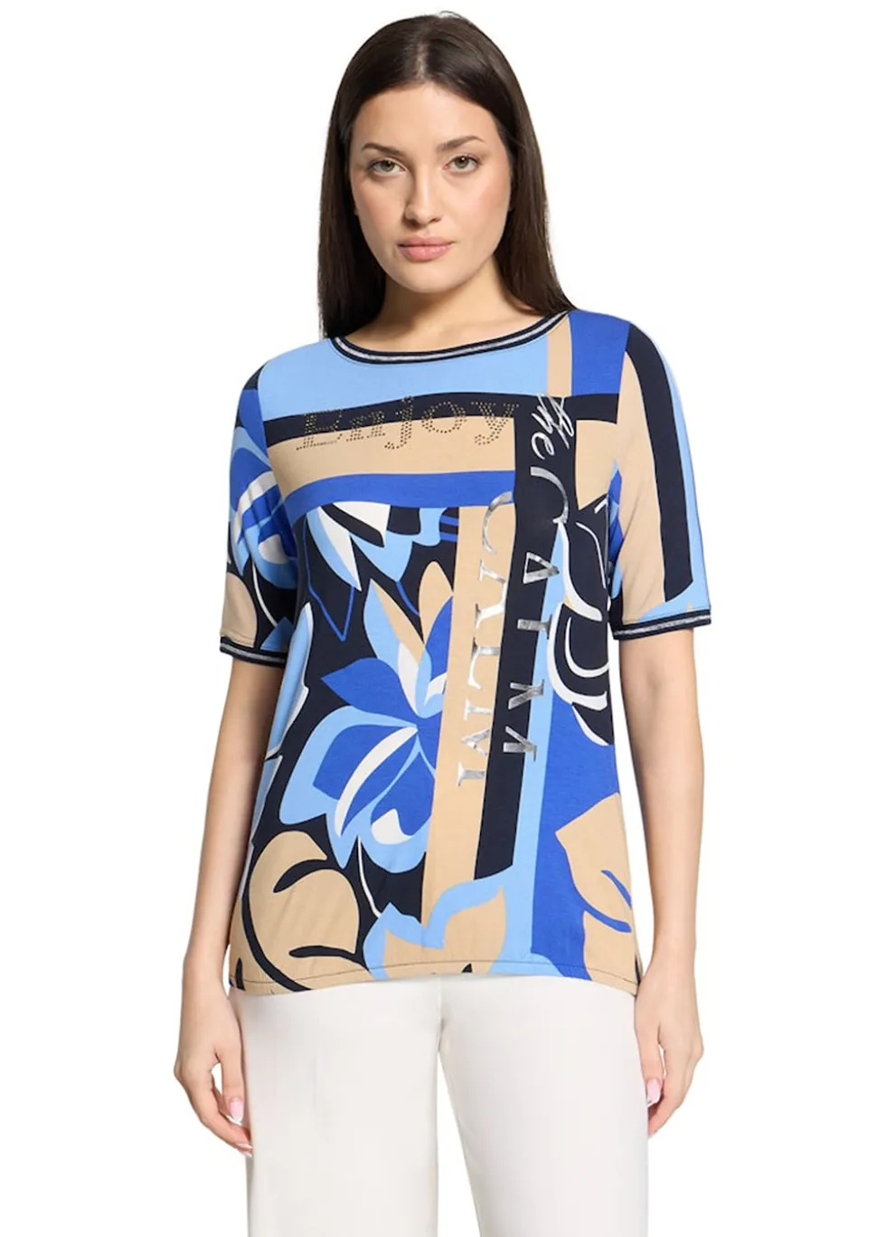 Jersey-Shirt mit Glitzerdetails