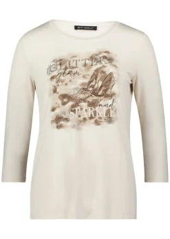 Jersey-Shirt mit Glitzersteinen