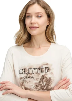 Jersey-Shirt mit Glitzersteinen