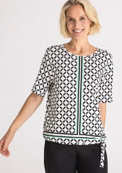 Jersey-Shirt mit Gummibund und Knotendetail