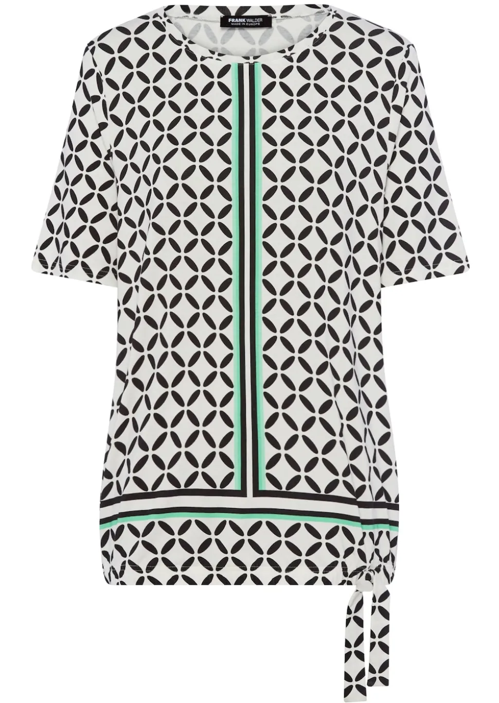 Jersey-Shirt mit Gummibund und Knotendetail