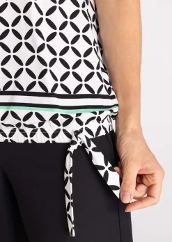 Jersey-Shirt mit Gummibund und Knotendetail