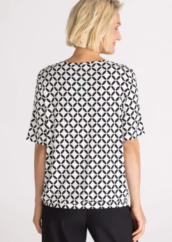 Jersey-Shirt mit Gummibund und Knotendetail