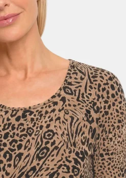 Jersey-Shirt mit Leo Print
