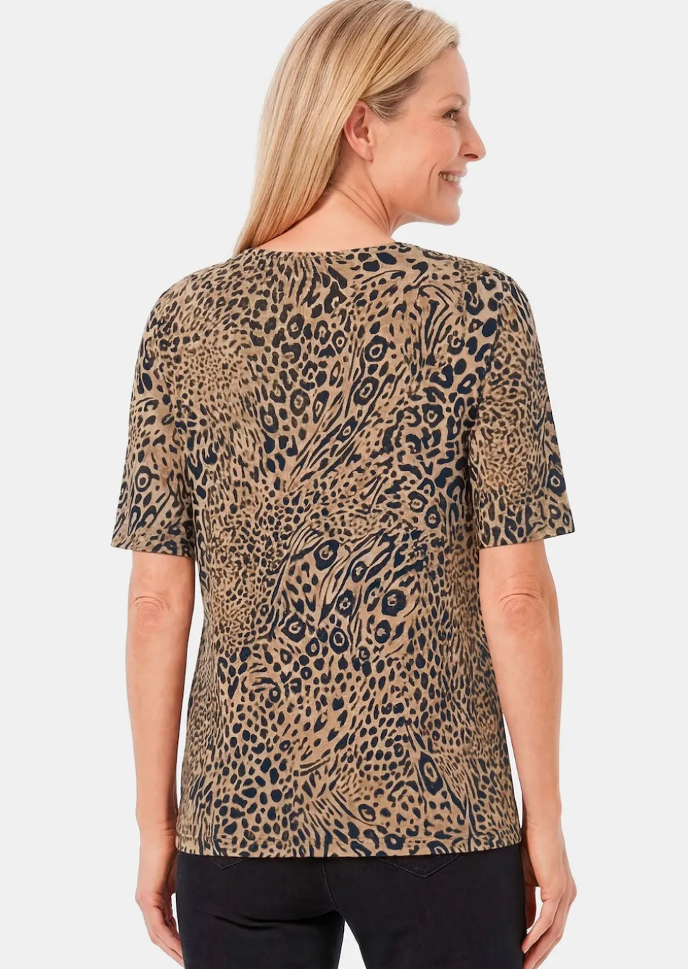 Jersey-Shirt mit Leo Print