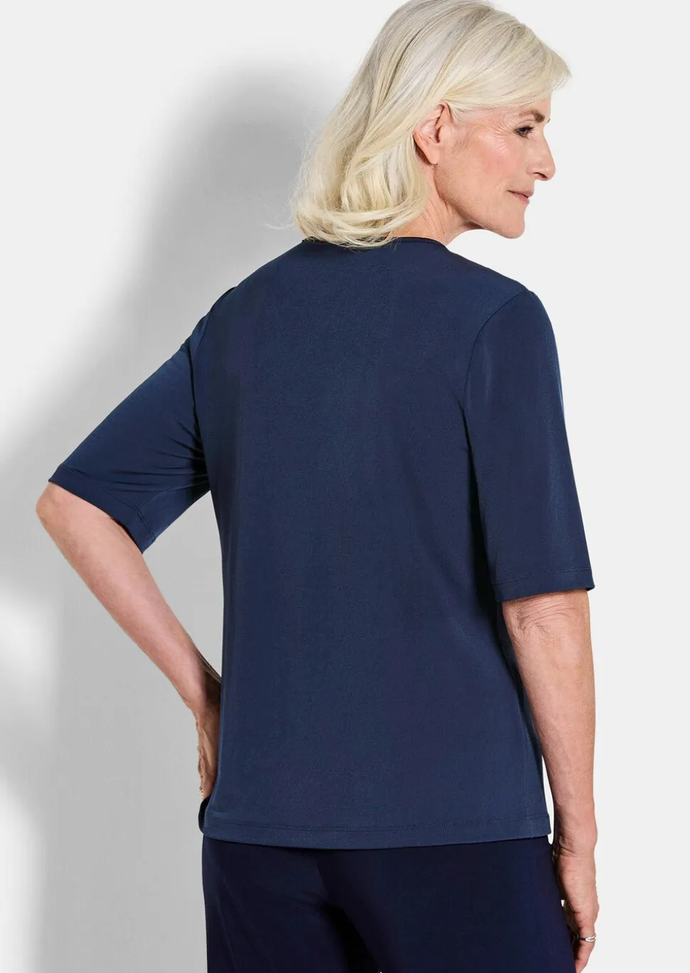 Jersey-Shirt mit Mesh-Einsatz