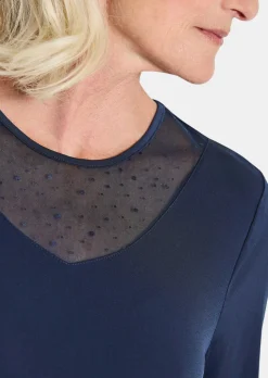 Jersey-Shirt mit Mesh-Einsatz