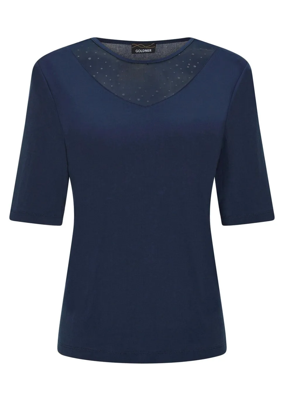 Jersey-Shirt mit Mesh-Einsatz