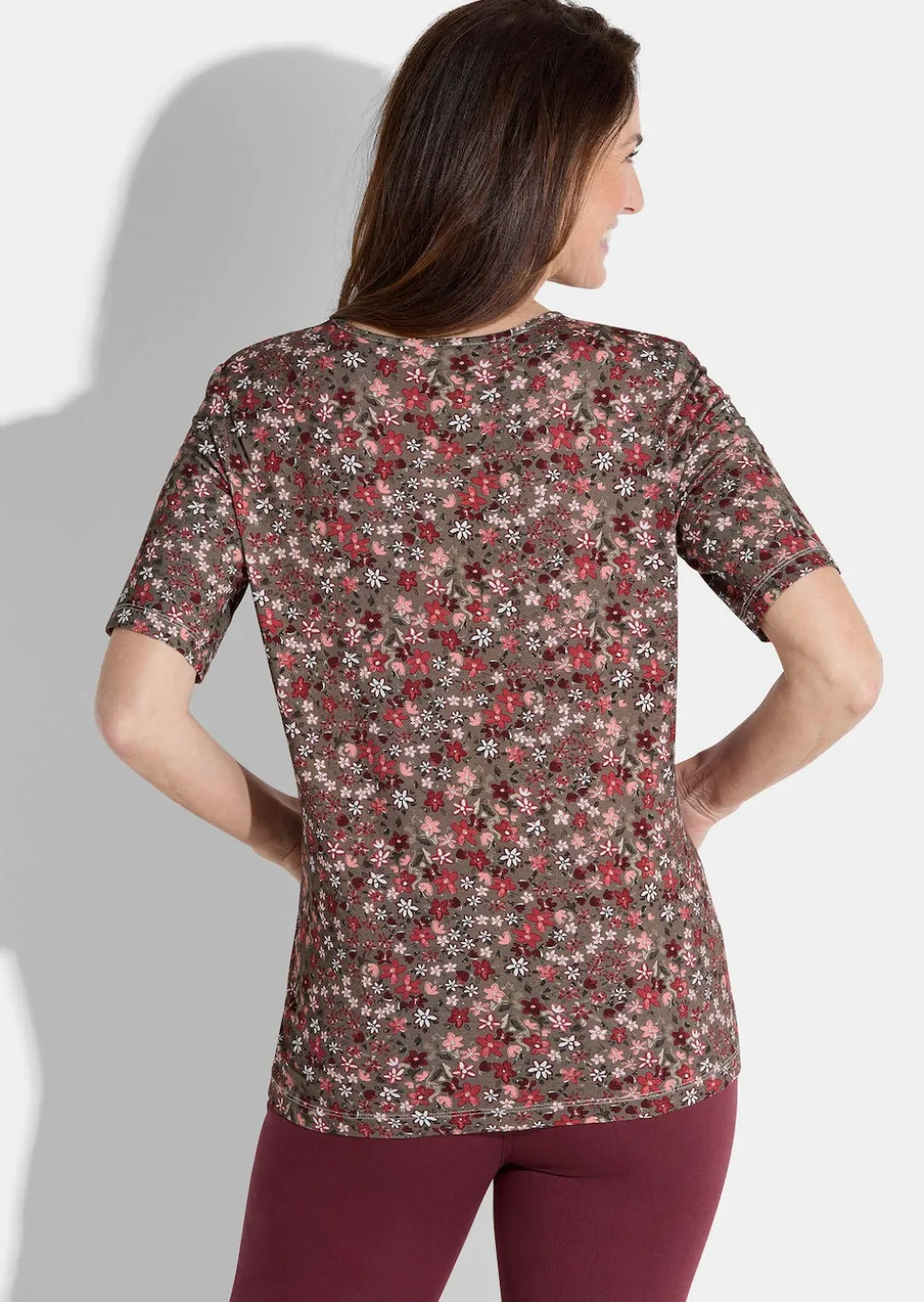 Jersey-Shirt mit Millefleurs-Print