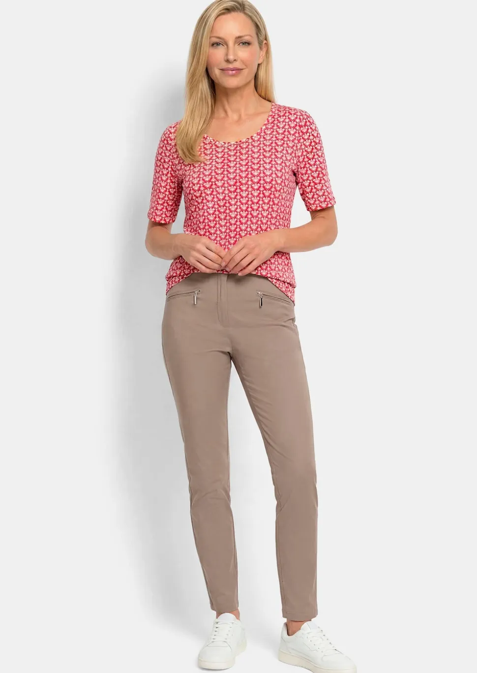 Jersey-Shirt mit Minimal-Rautenmuster