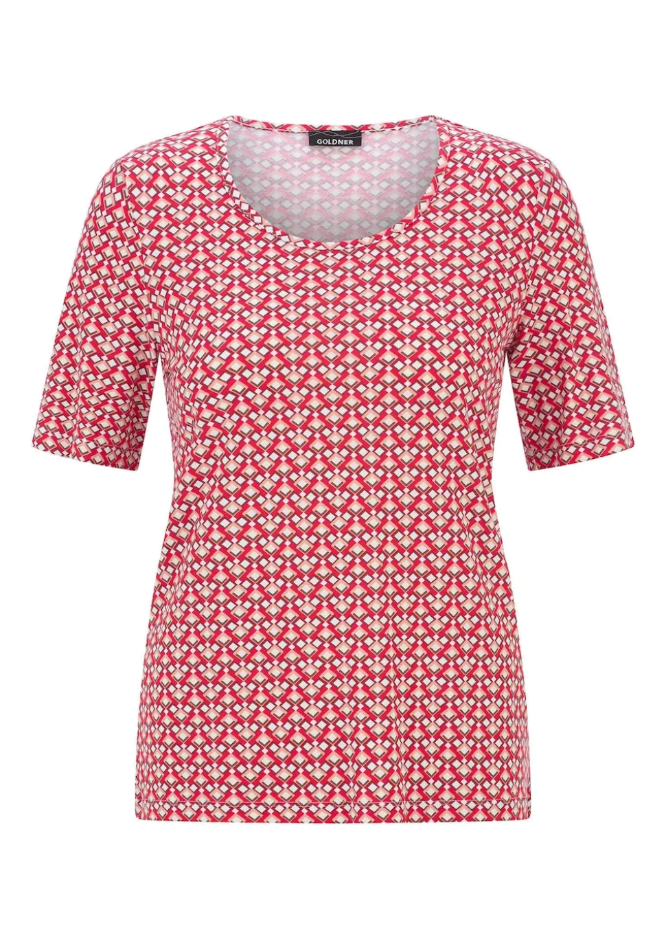 Jersey-Shirt mit Minimal-Rautenmuster