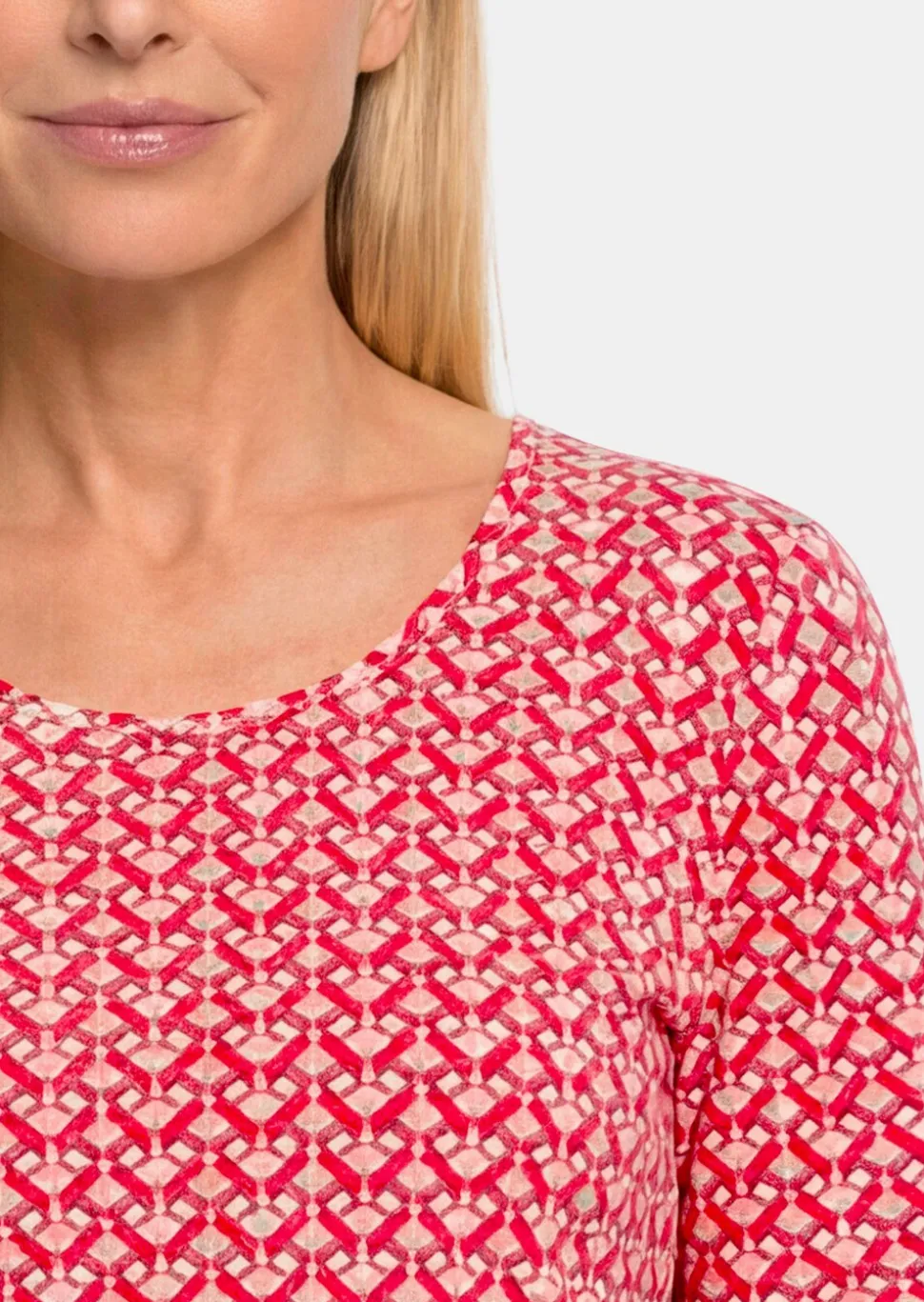 Jersey-Shirt mit Minimal-Rautenmuster