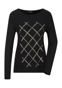 Jersey-Shirt mit Pailletten