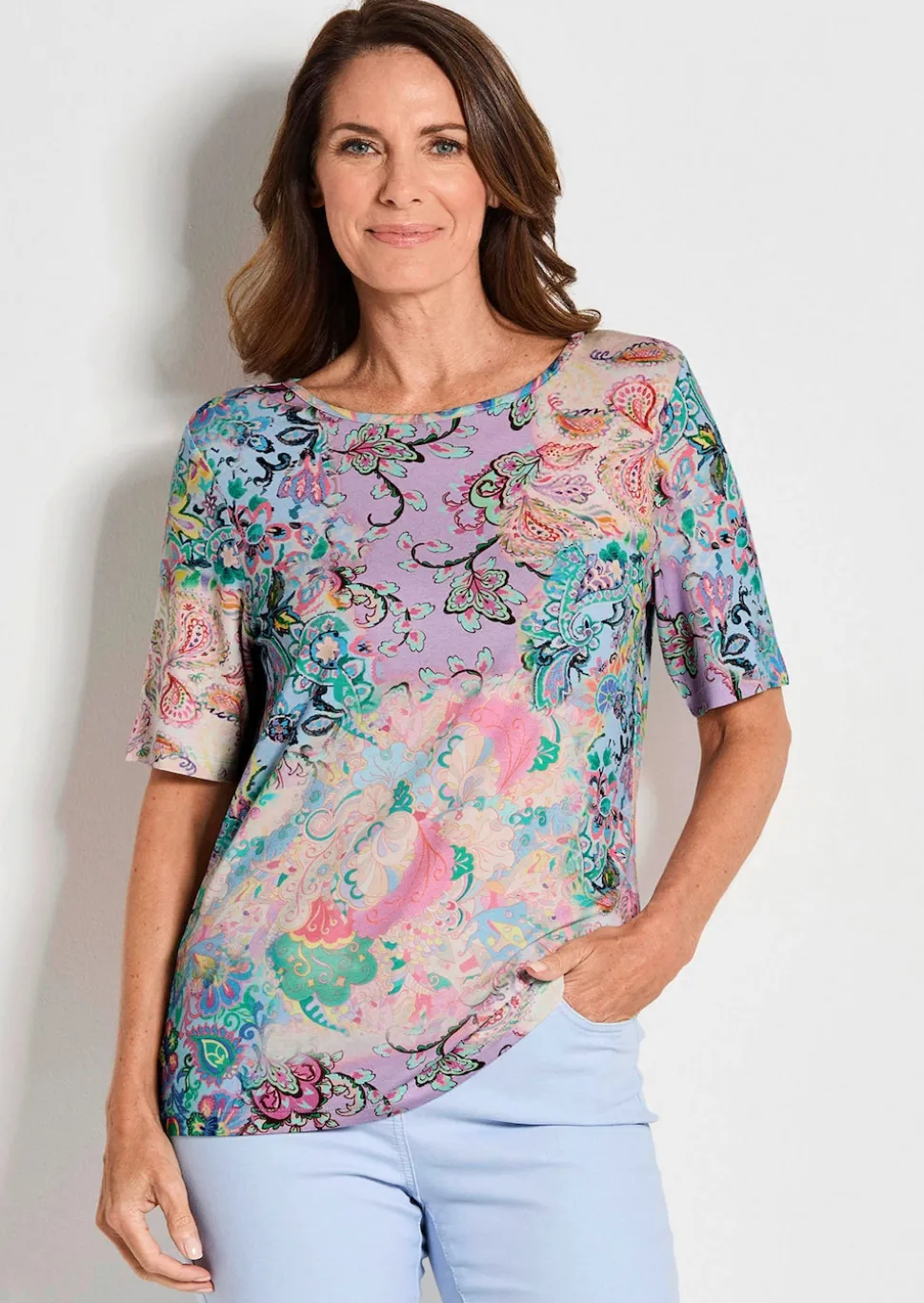 Jersey-Shirt mit Paisleymuster