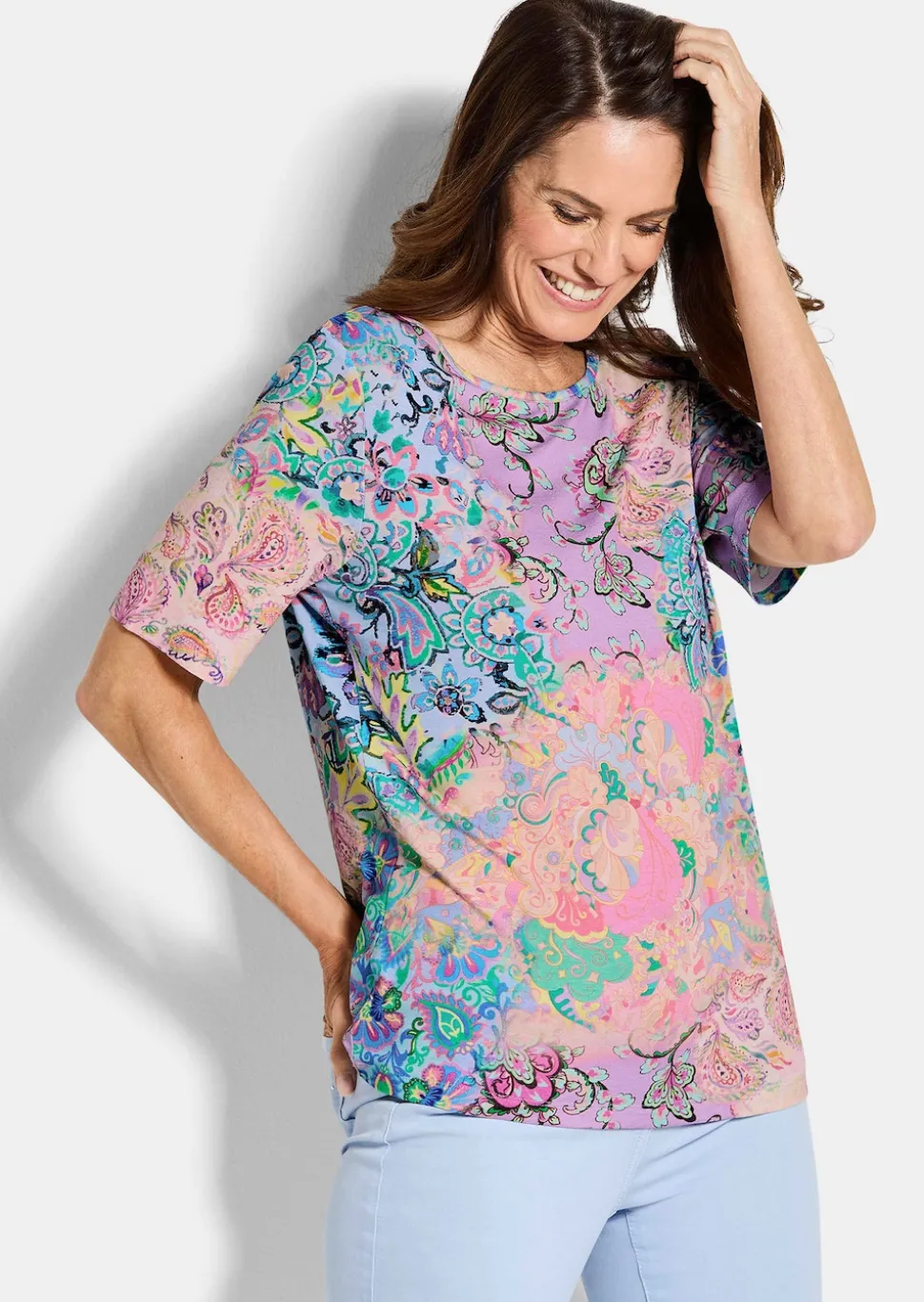 Jersey-Shirt mit Paisleymuster