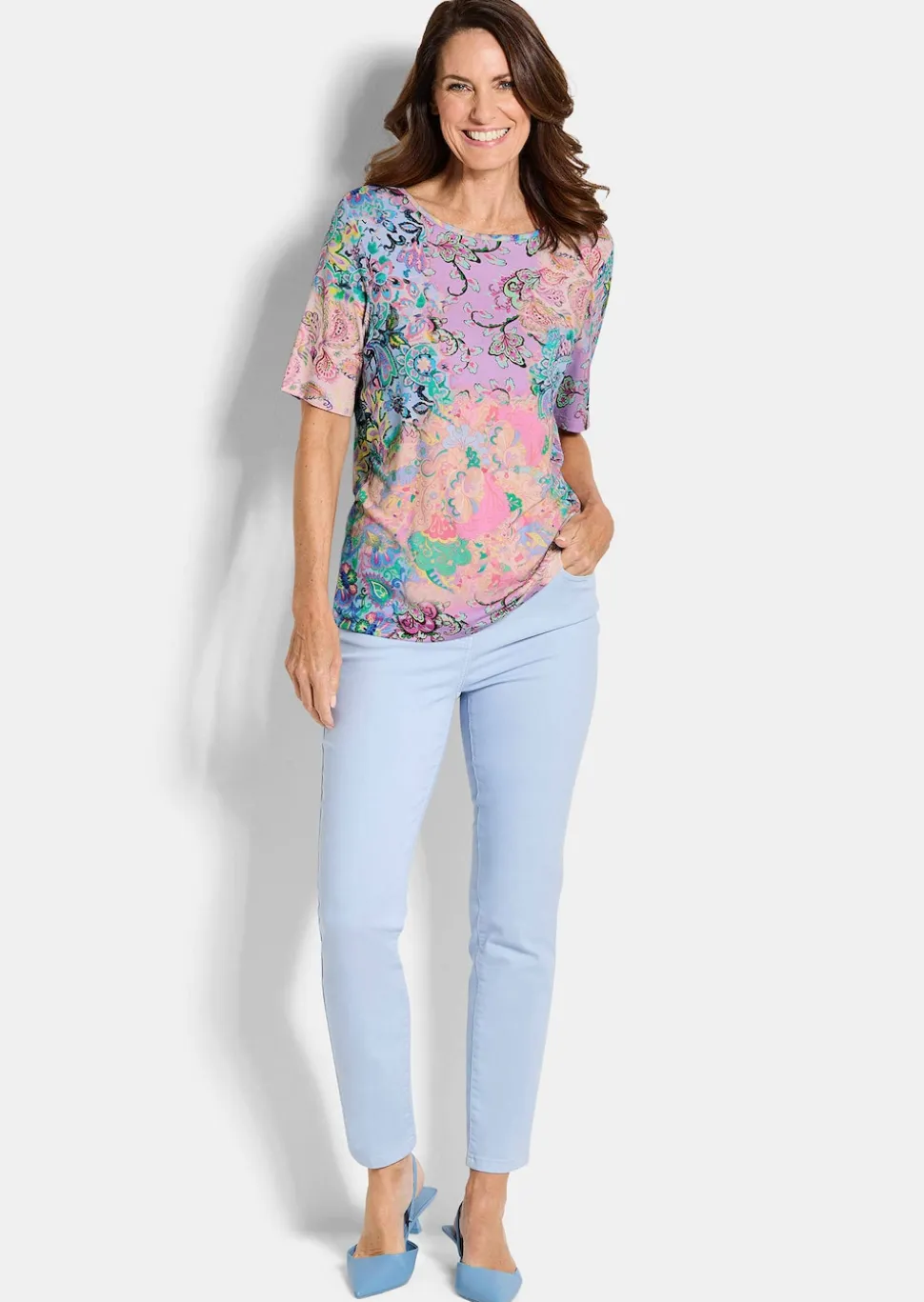 Jersey-Shirt mit Paisleymuster