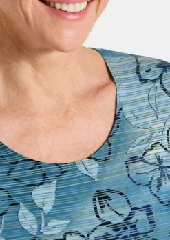 Jersey-Shirt mit Ringelstruktur