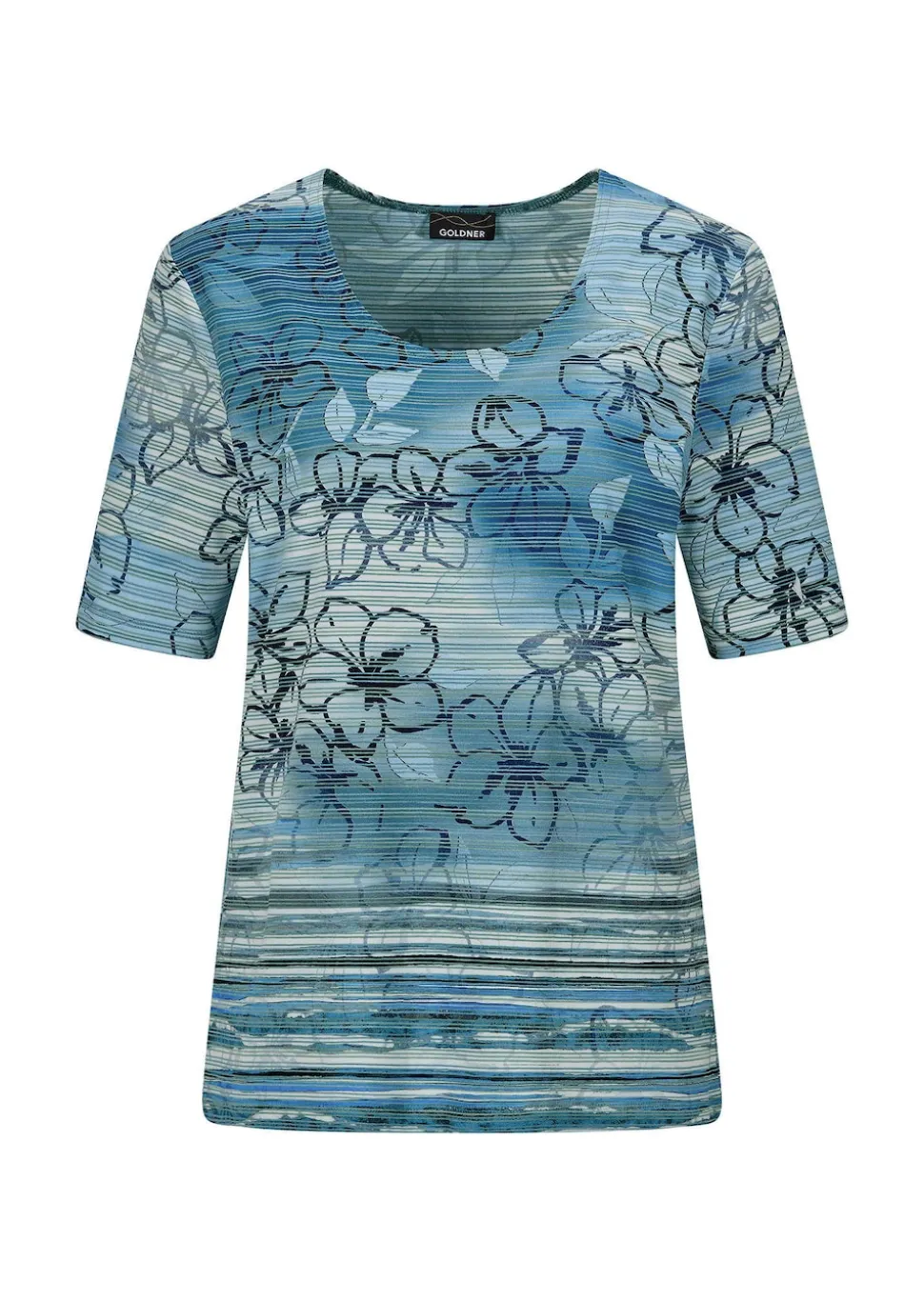 Jersey-Shirt mit Ringelstruktur
