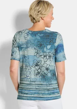 Jersey-Shirt mit Ringelstruktur
